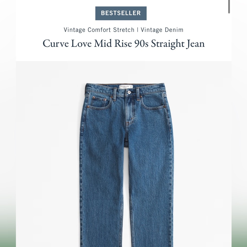 Abercrombie and Fitch curve love mid rise 90s straight jean